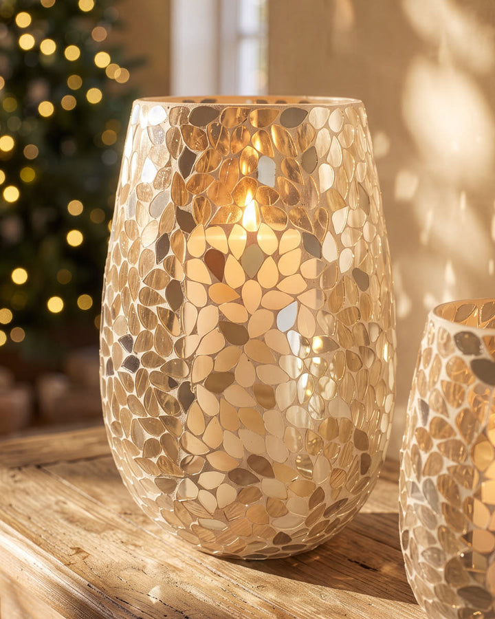 Mosaic Glass Candle Holders