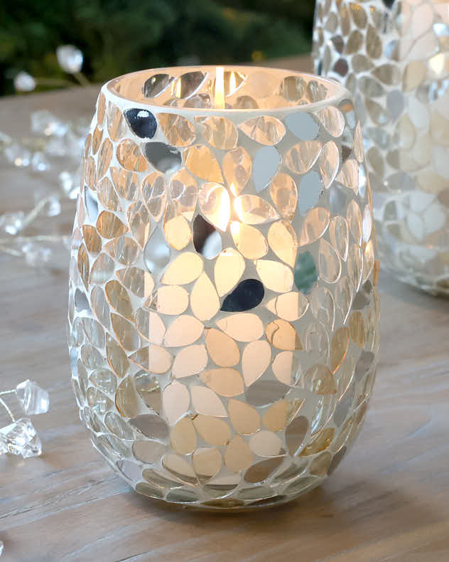 Mosaic Glass Candle Holders