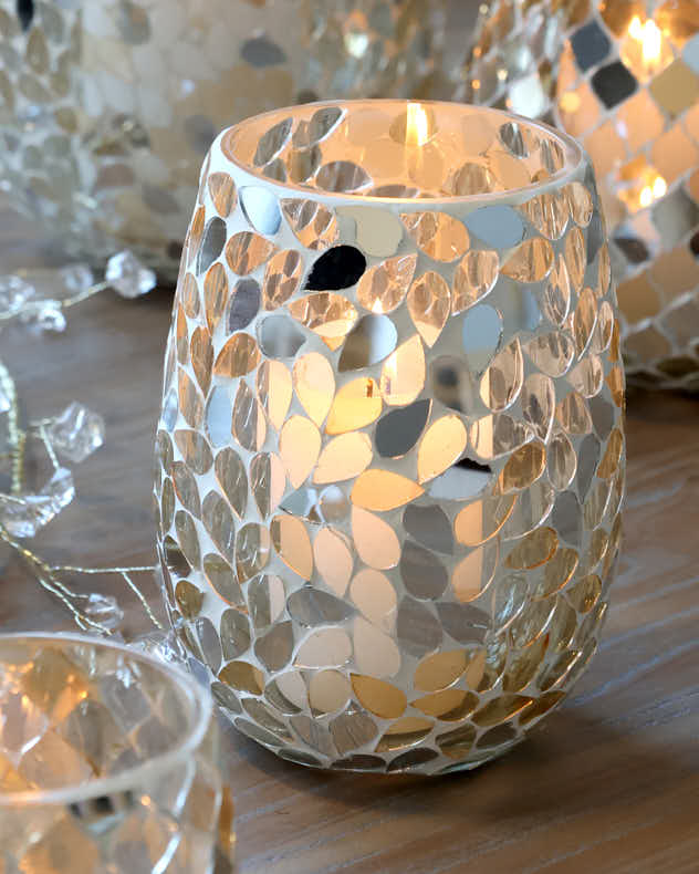 Mosaic Glass Candle Holders