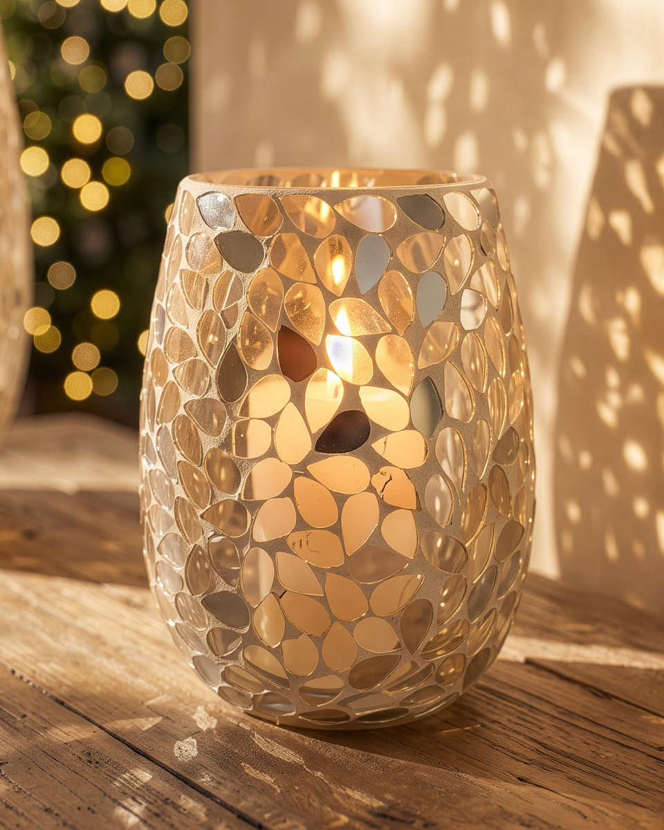 Mosaic Glass Candle Holders