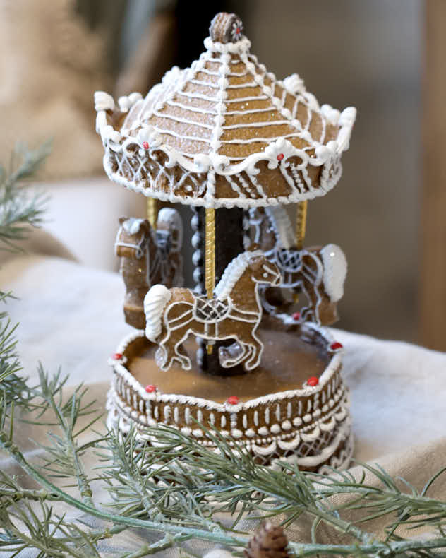 Gingerbread Carousel Tabletop Decoration
