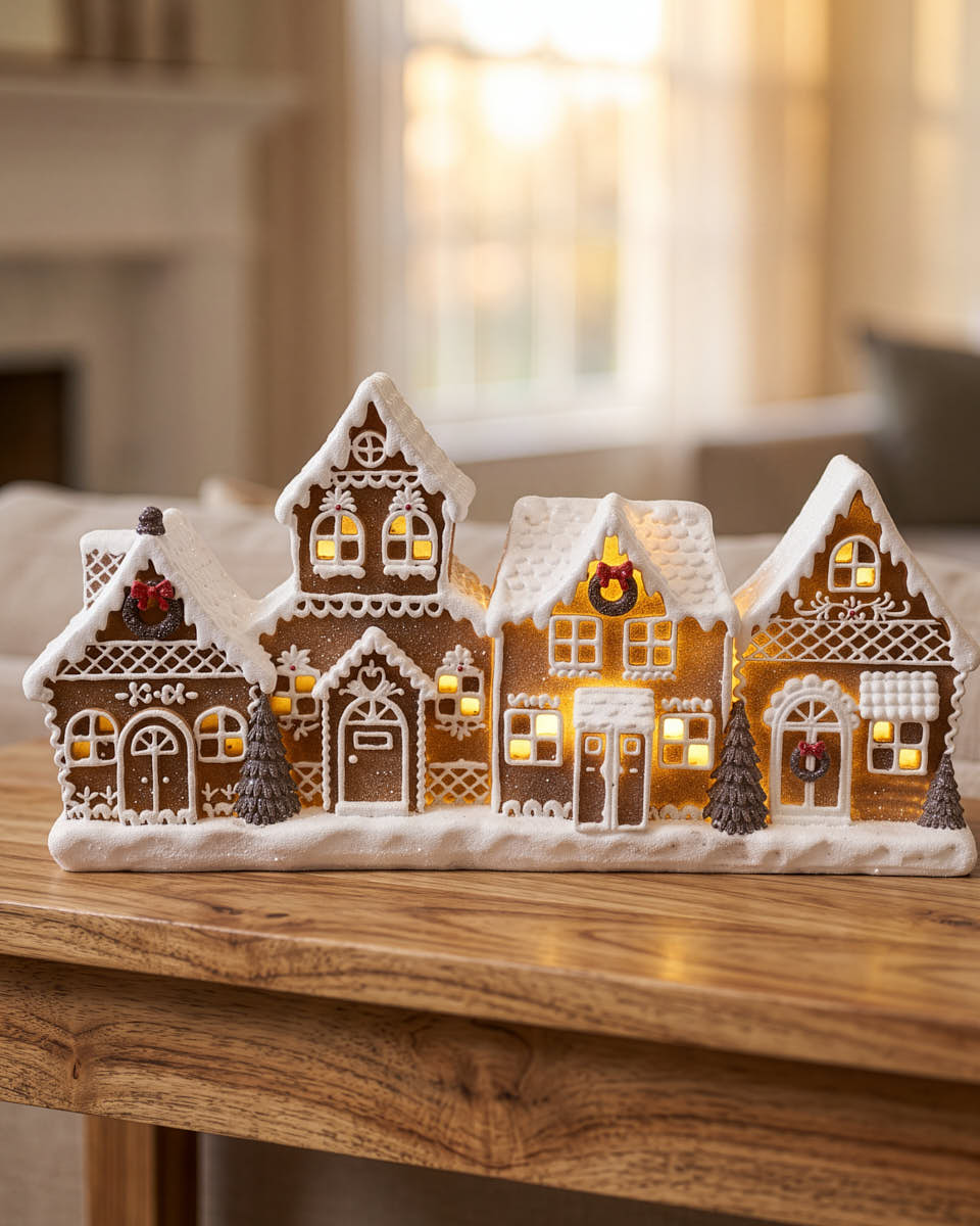 Gingerbread Village Candle Holder