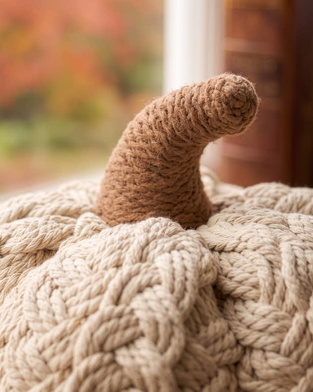 Knitted Cream Pumpkin