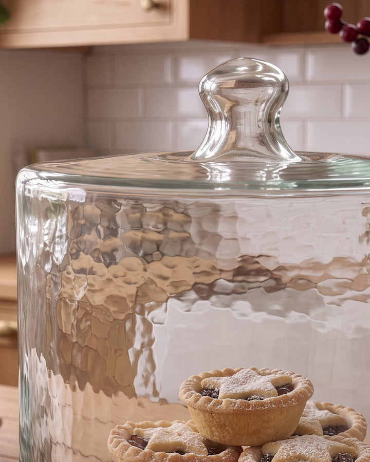 Mango Wood Cake Stand with Glass Dome