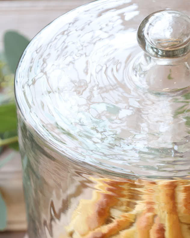 Mango Wood Cake Stand with Glass Dome