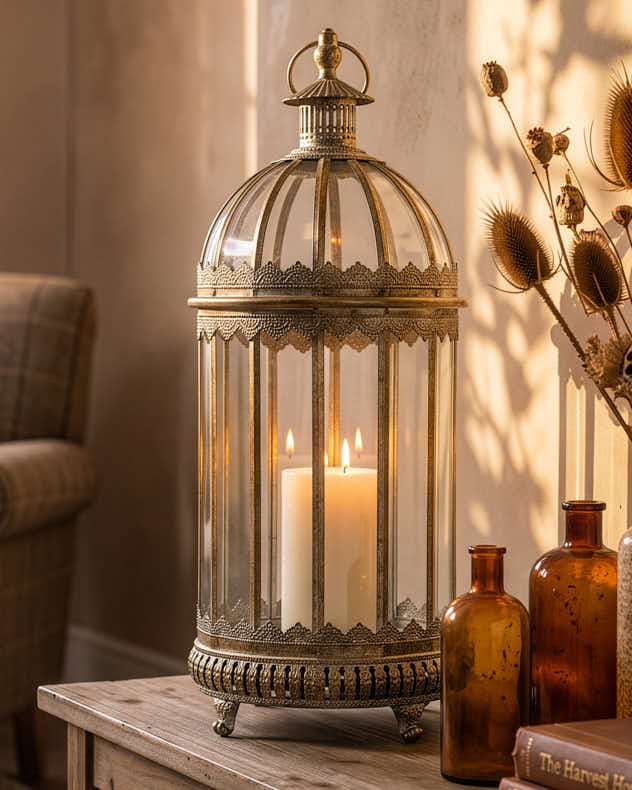 Vintage Birdcage Standing Lantern