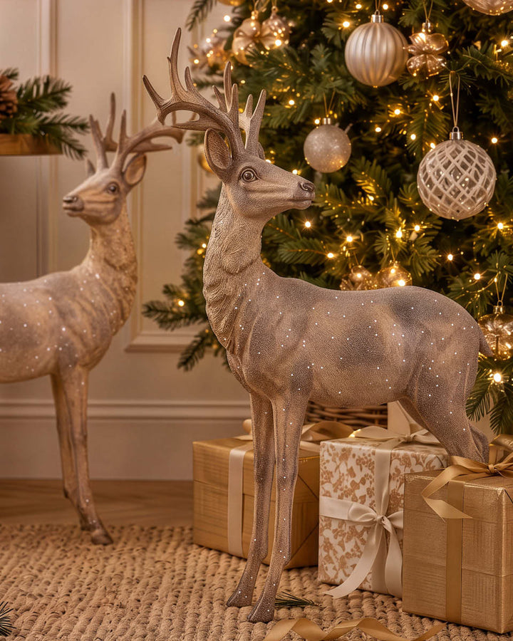 Set of 2 Regal Highland Stag Ornaments