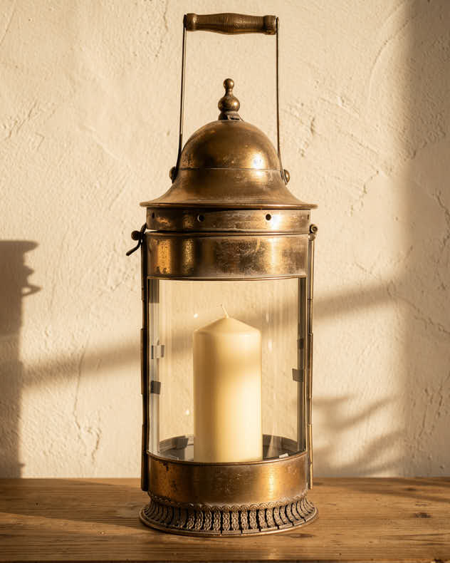 Metal Floor Lantern with Handle