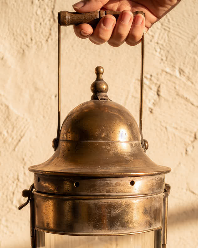 Metal Floor Lantern with Handle