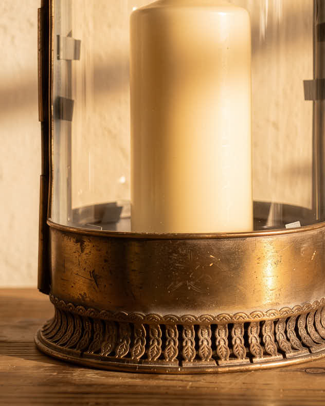 Metal Floor Lantern with Handle