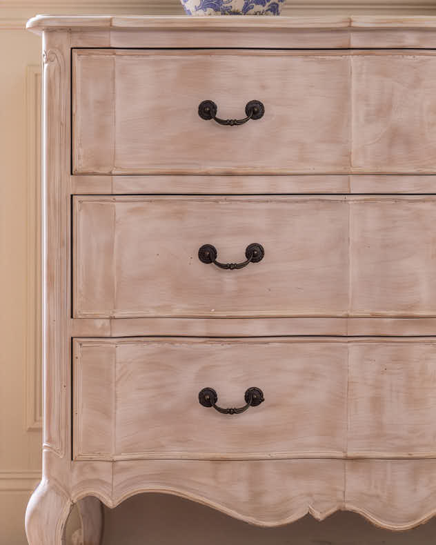 Vintage White Wash 3 Drawer Chest