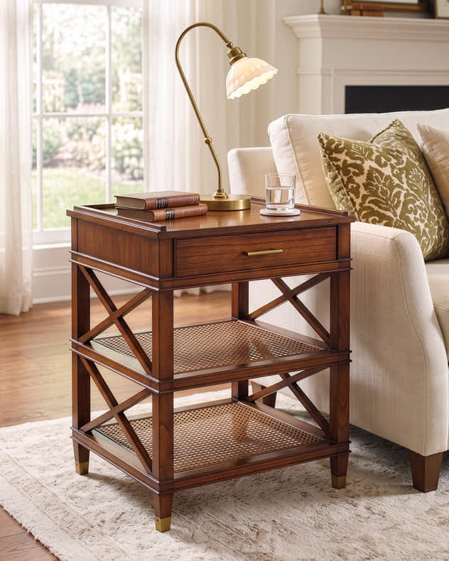 Melia Cross Woven Side Table