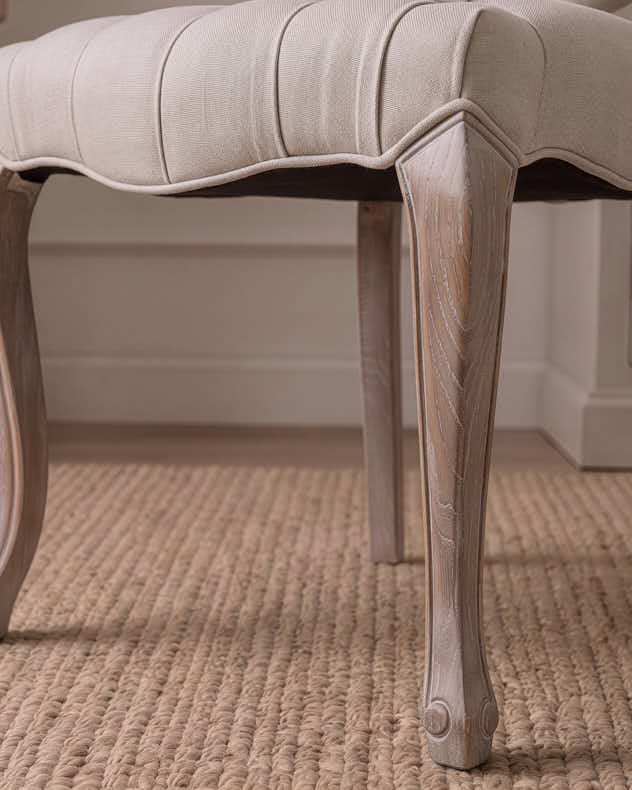 Linen Quilted Button Dining Chair