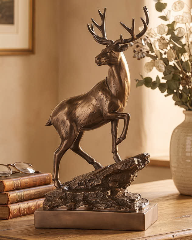 Bronze Mountain Stag Ornament