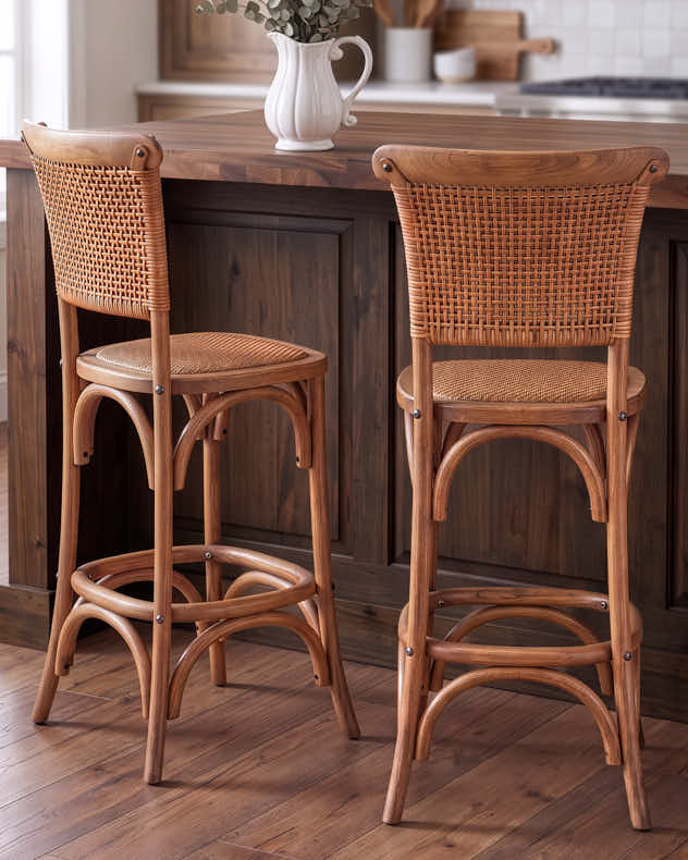 Oakleigh Rattan Back Bar Stool