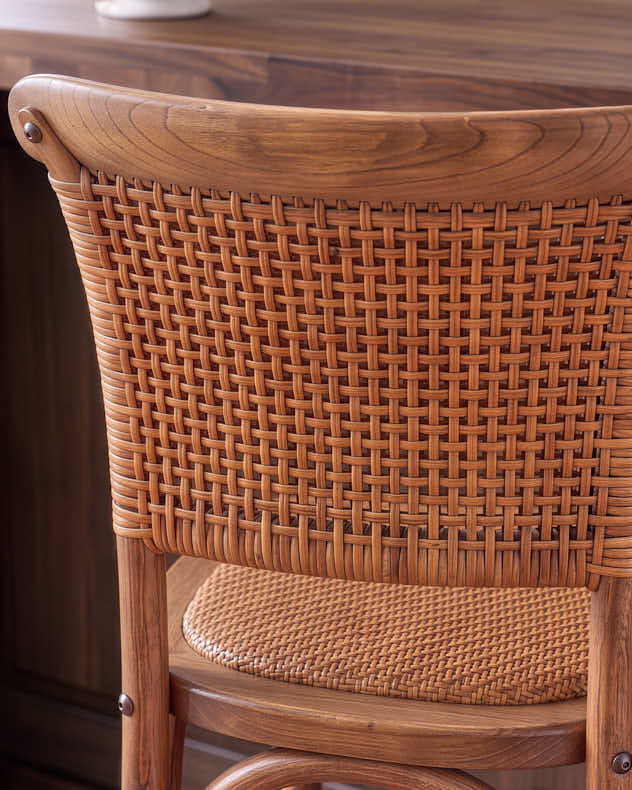 Oakleigh Rattan Back Bar Stool