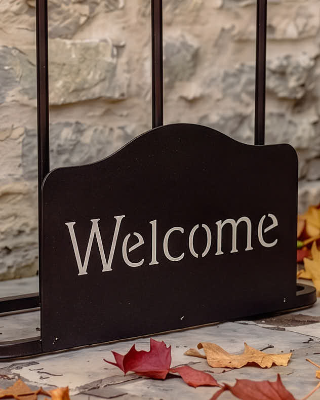 Welcome Plaque Boot Rack
