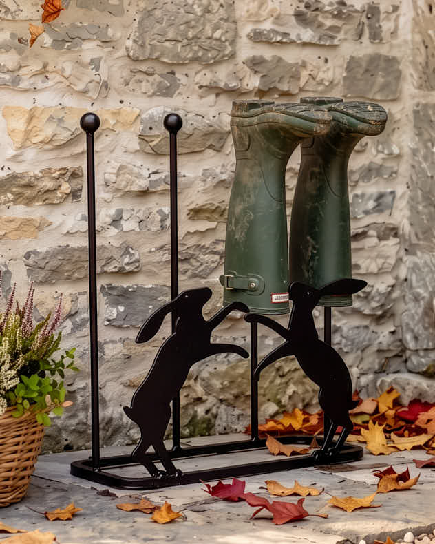 Boxing Hares Boot Rack