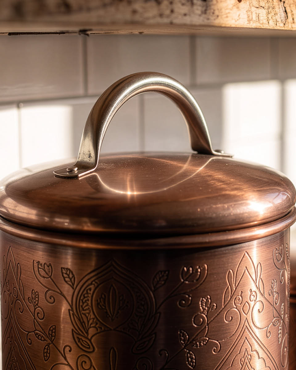 Embossed Copper Storage Canister