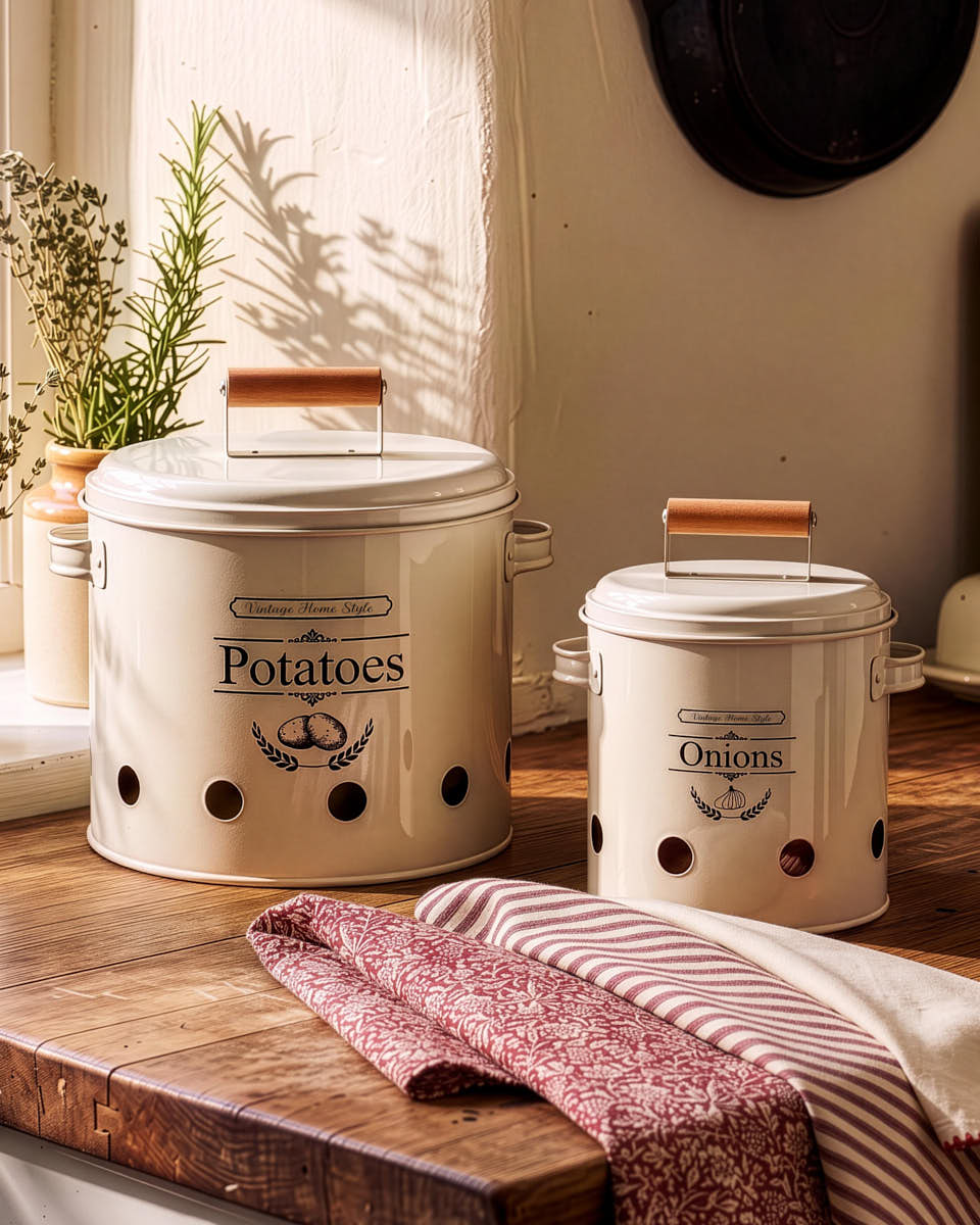 Country Kitchen Worktop Storage