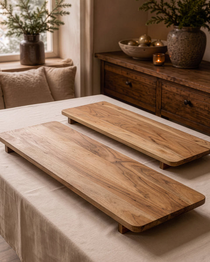 Footed Mango Wood Serving Platter