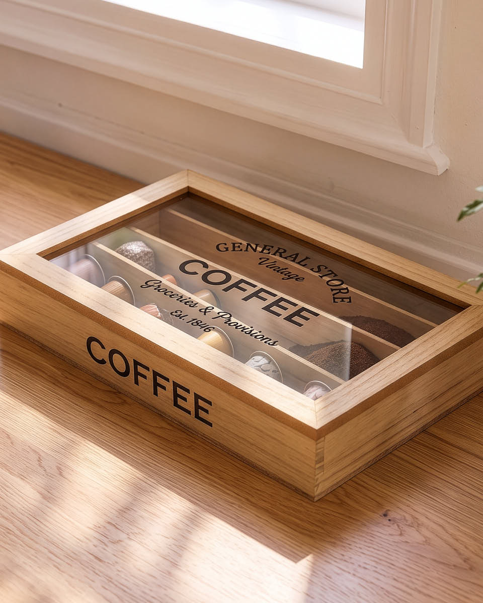 Vintage Style Coffee Pod Caddy