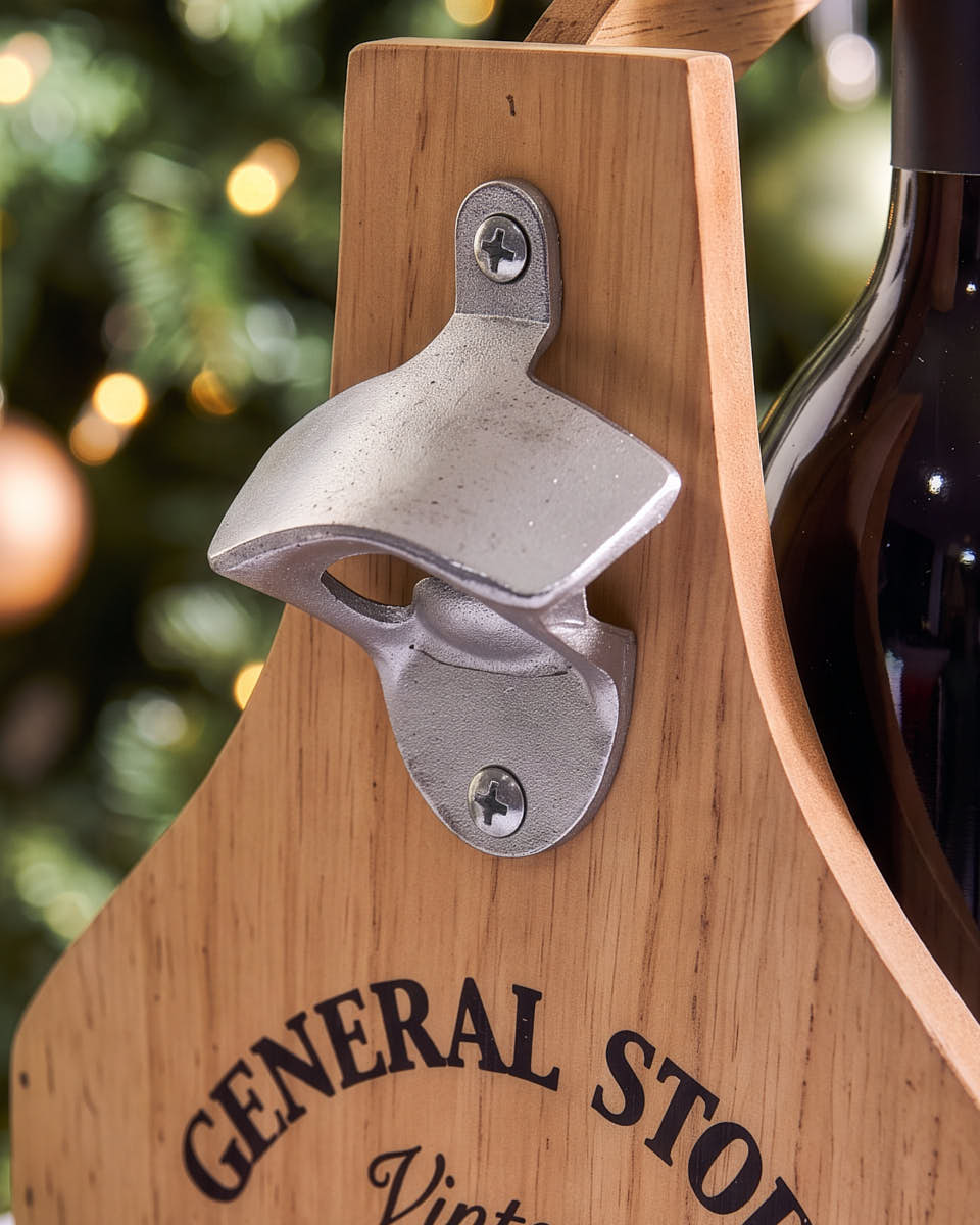 Six Compartment Bottle Caddy with Opener