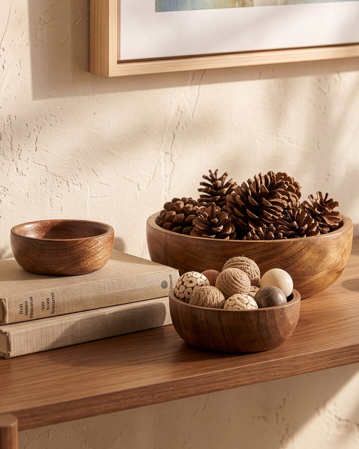 3pc Mango Wood Bowl Set