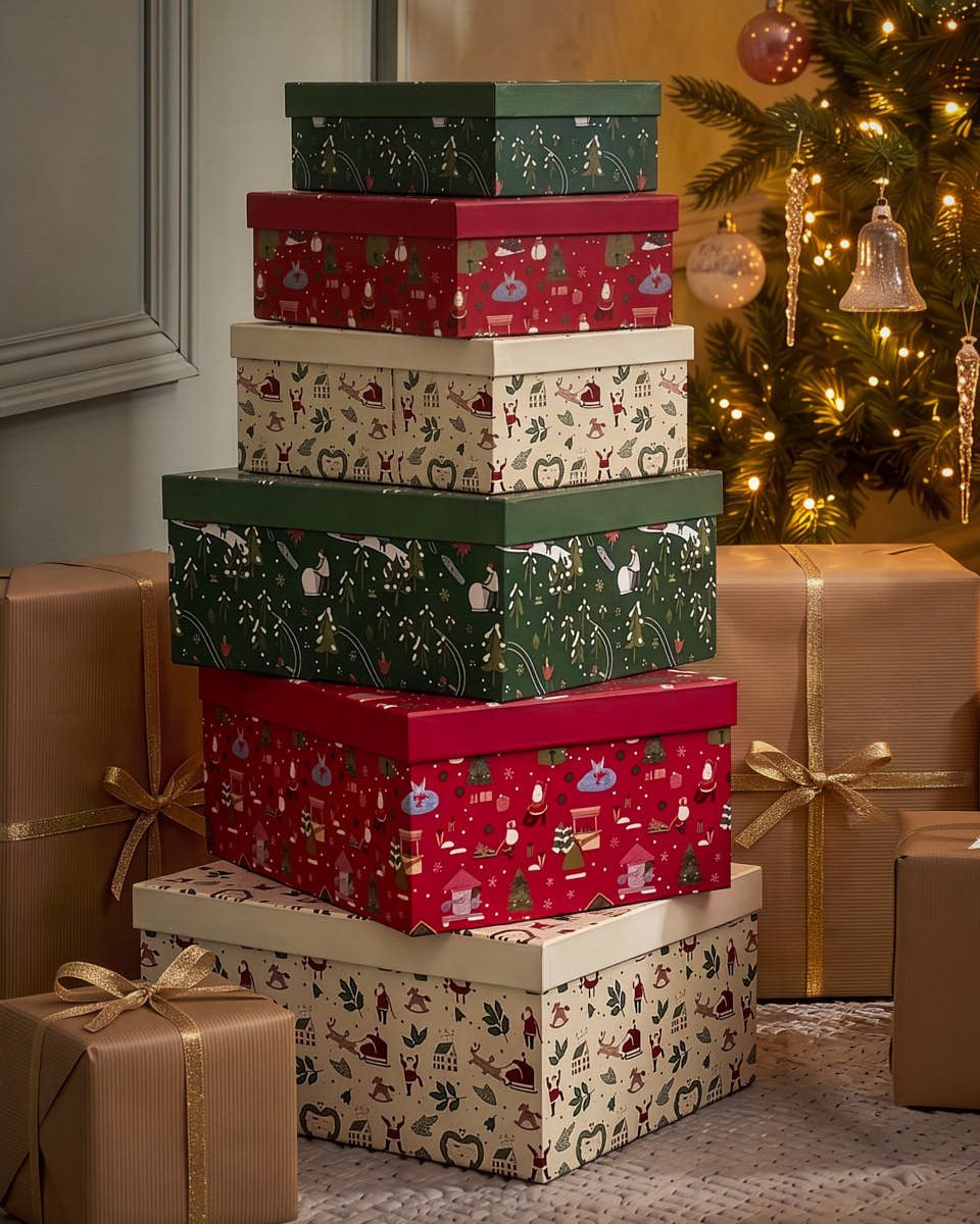 Festive Scene Gift Box Set of 6