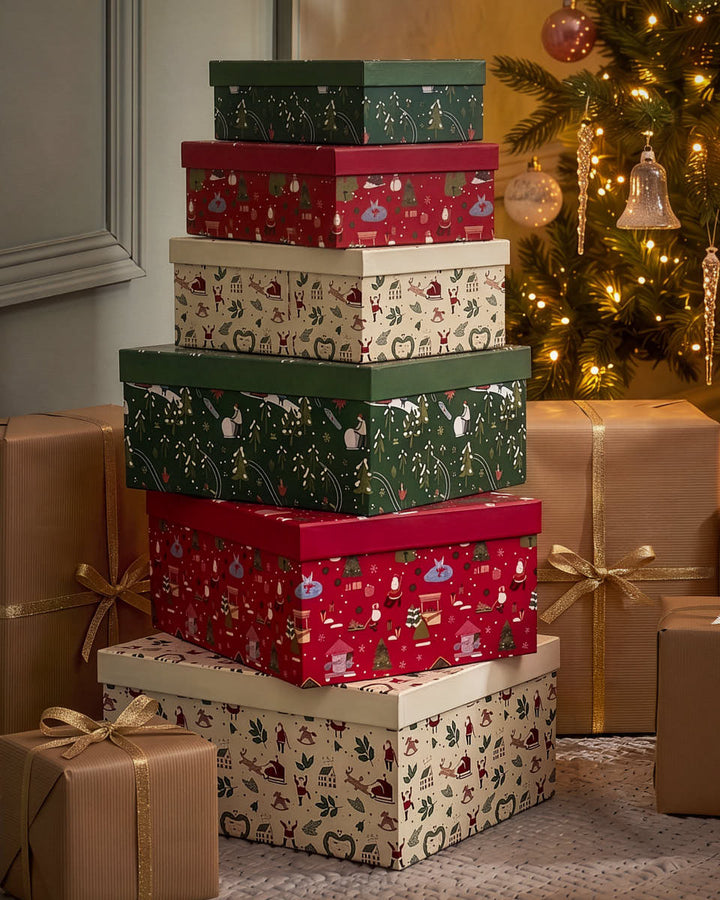 Festive Scene Gift Box Set of 6