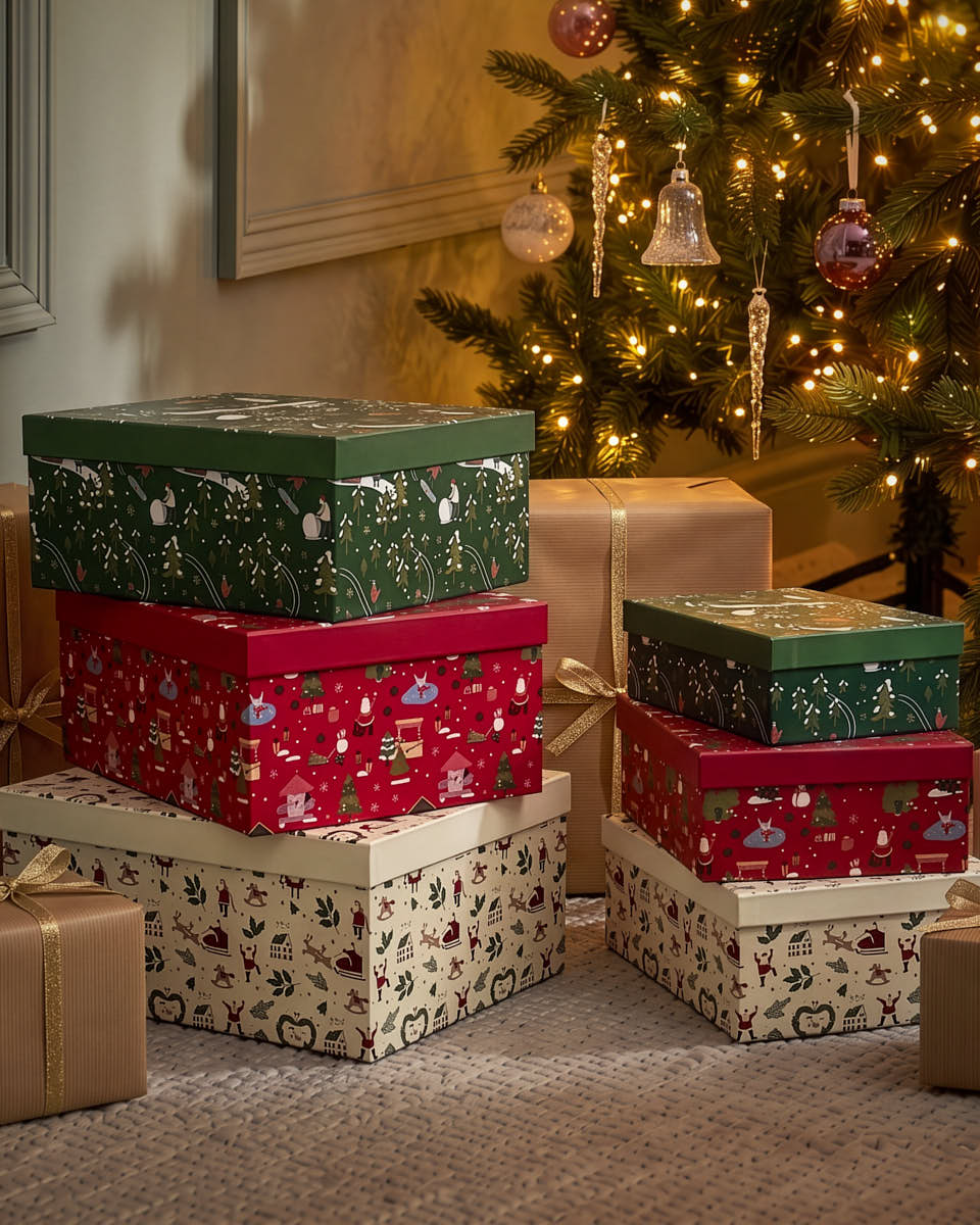 Festive Scene Gift Box Set of 6