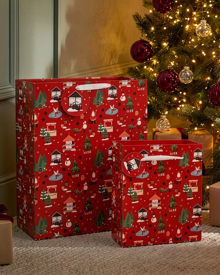 Festive Scene Gift Bags Set of 6