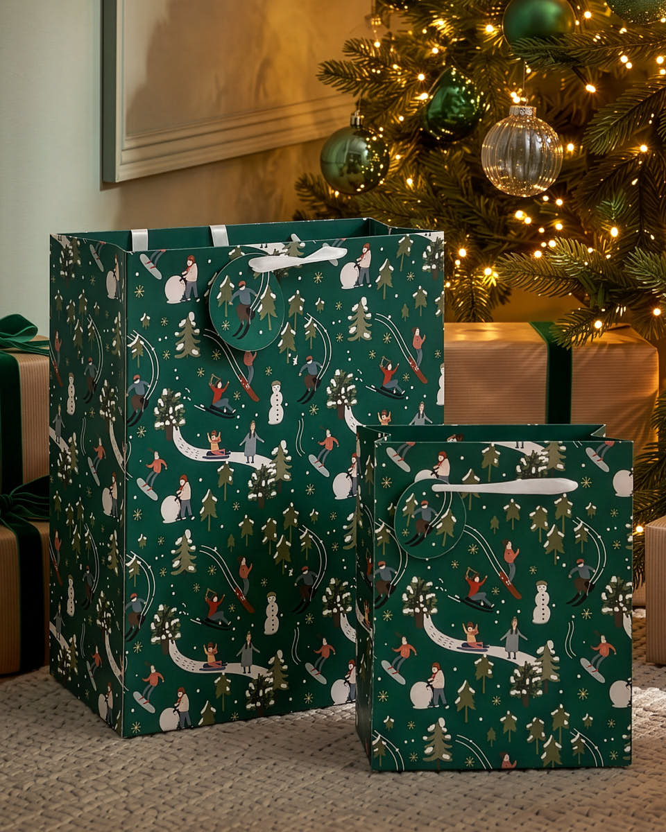 Festive Scene Gift Bags Set of 6