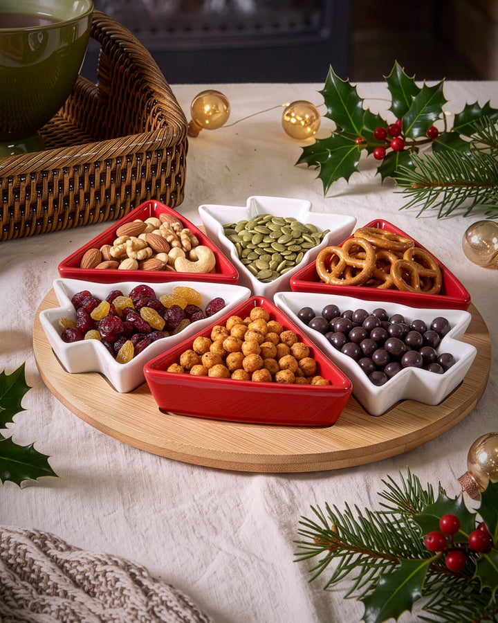 6pc Christmas Tree Tapas Dish Set