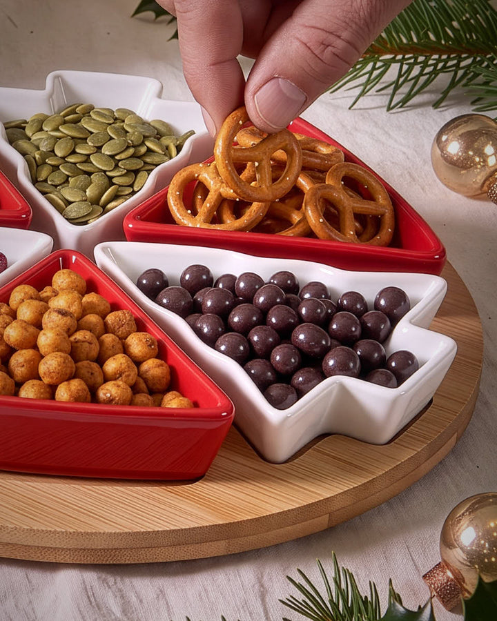 6pc Christmas Tree Tapas Dish Set