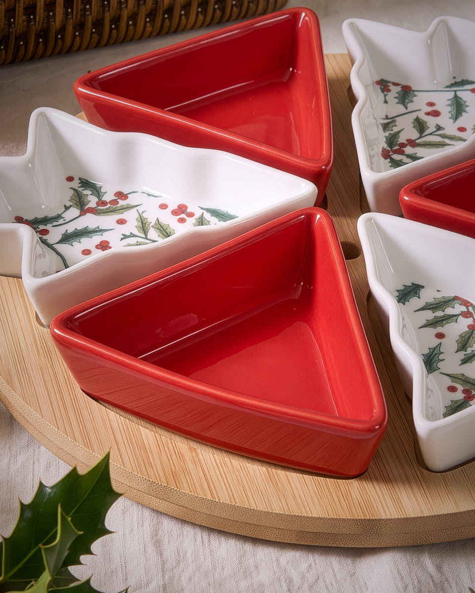 6pc Christmas Tree Tapas Dish Set