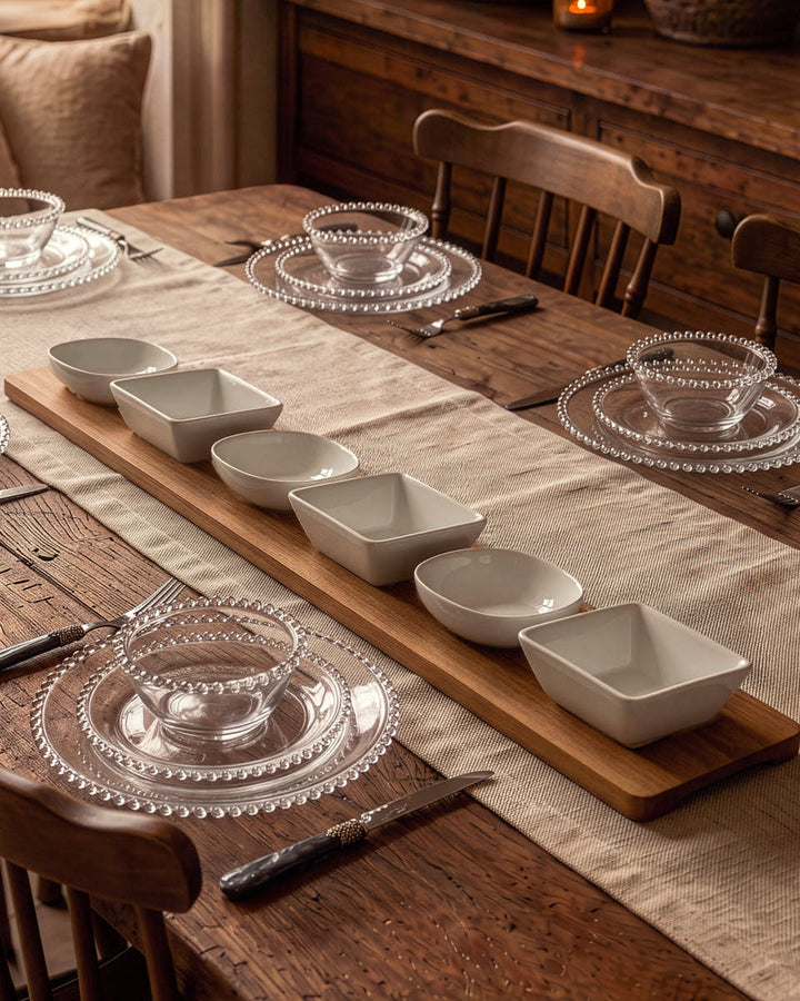 6pc Tapas Dish Set on Acacia Platter