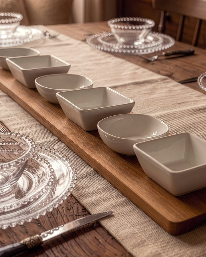 6pc Tapas Dish Set on Acacia Platter