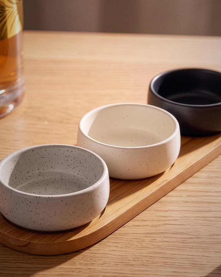 3pc Tapas Dish Set on Acacia Platter