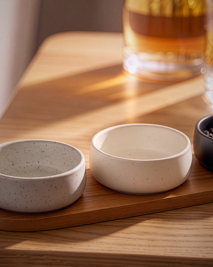 3pc Tapas Dish Set on Acacia Platter