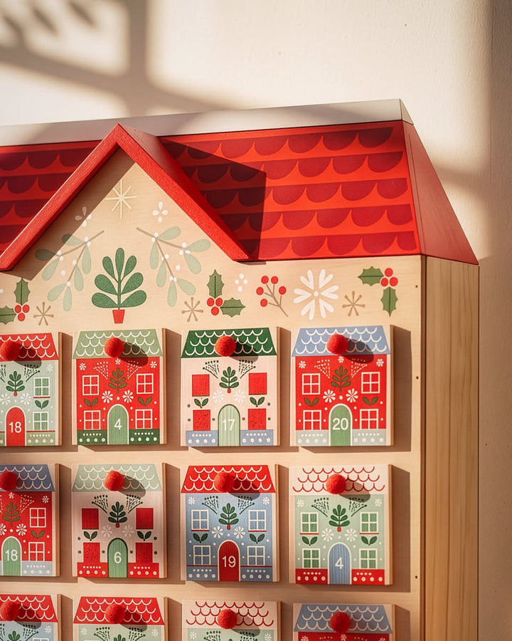 Wooden Townhouse Reusable Advent Calendar
