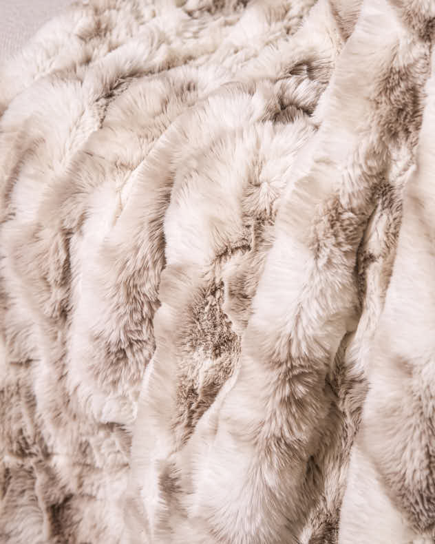 Winter Beige Luxe Faux Fur Throw