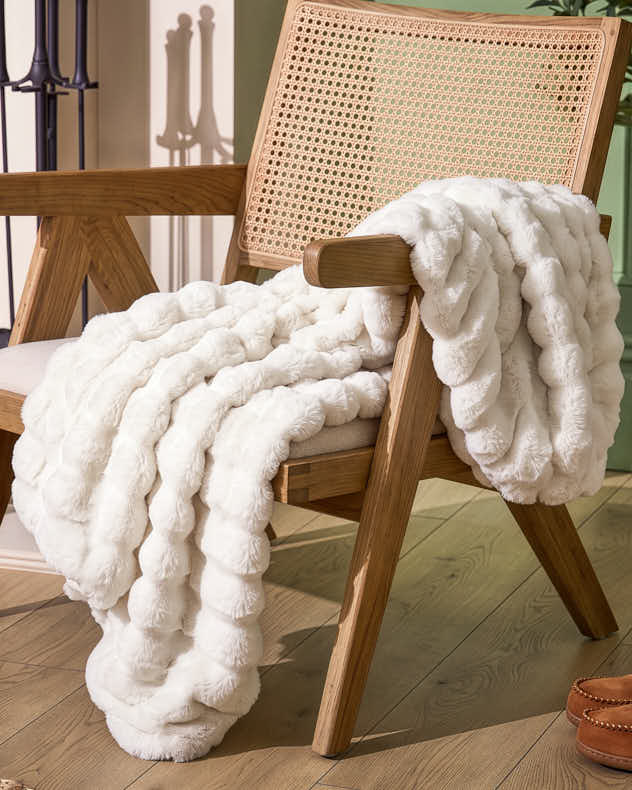 White Rabbit Luxe Faux Fur Throw