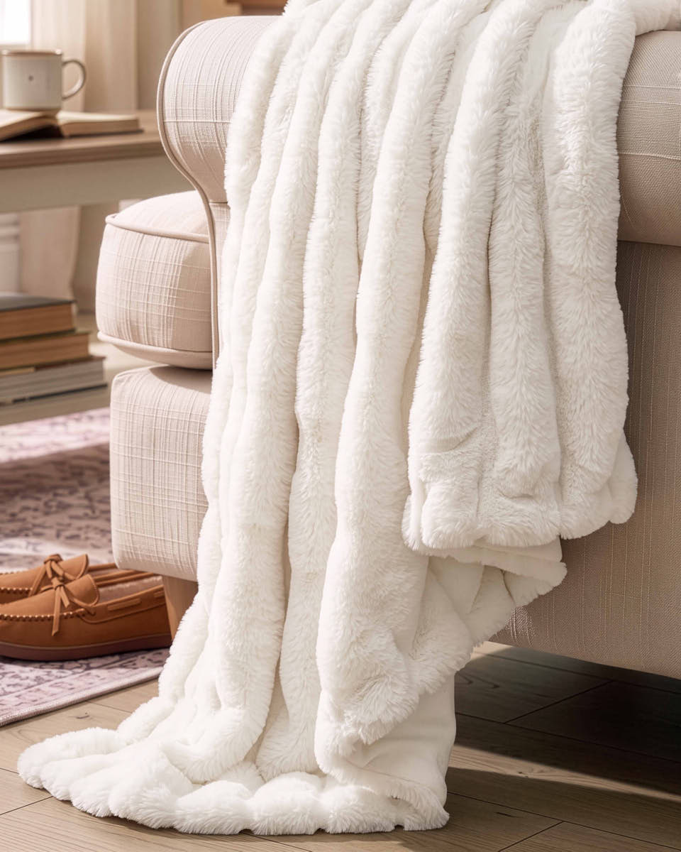 White Rabbit Luxe Faux Fur Throw