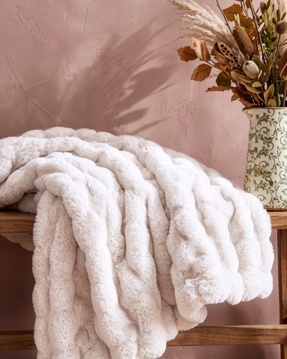 White Rabbit Luxe Faux Fur Throw