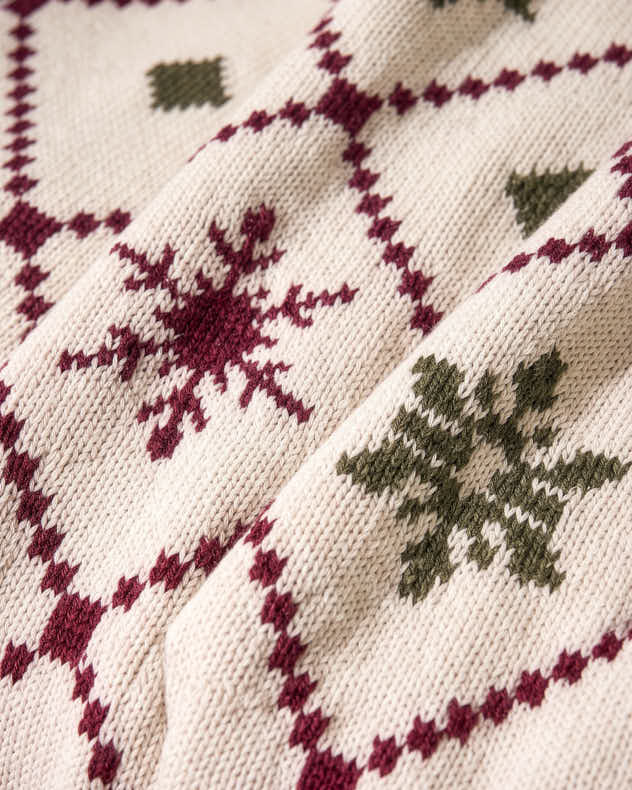 Christmas Snowflake Knitted Throw