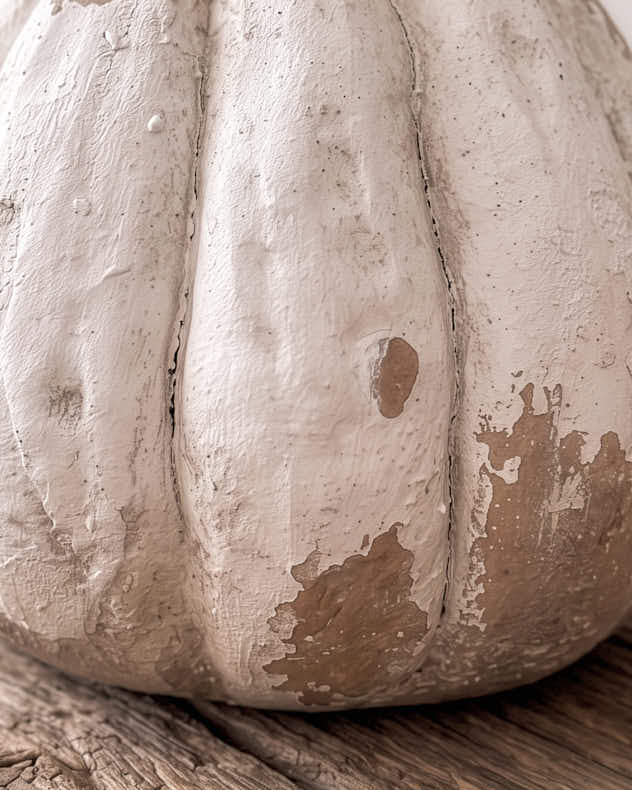 Rustic White Decorative Pumpkin Small