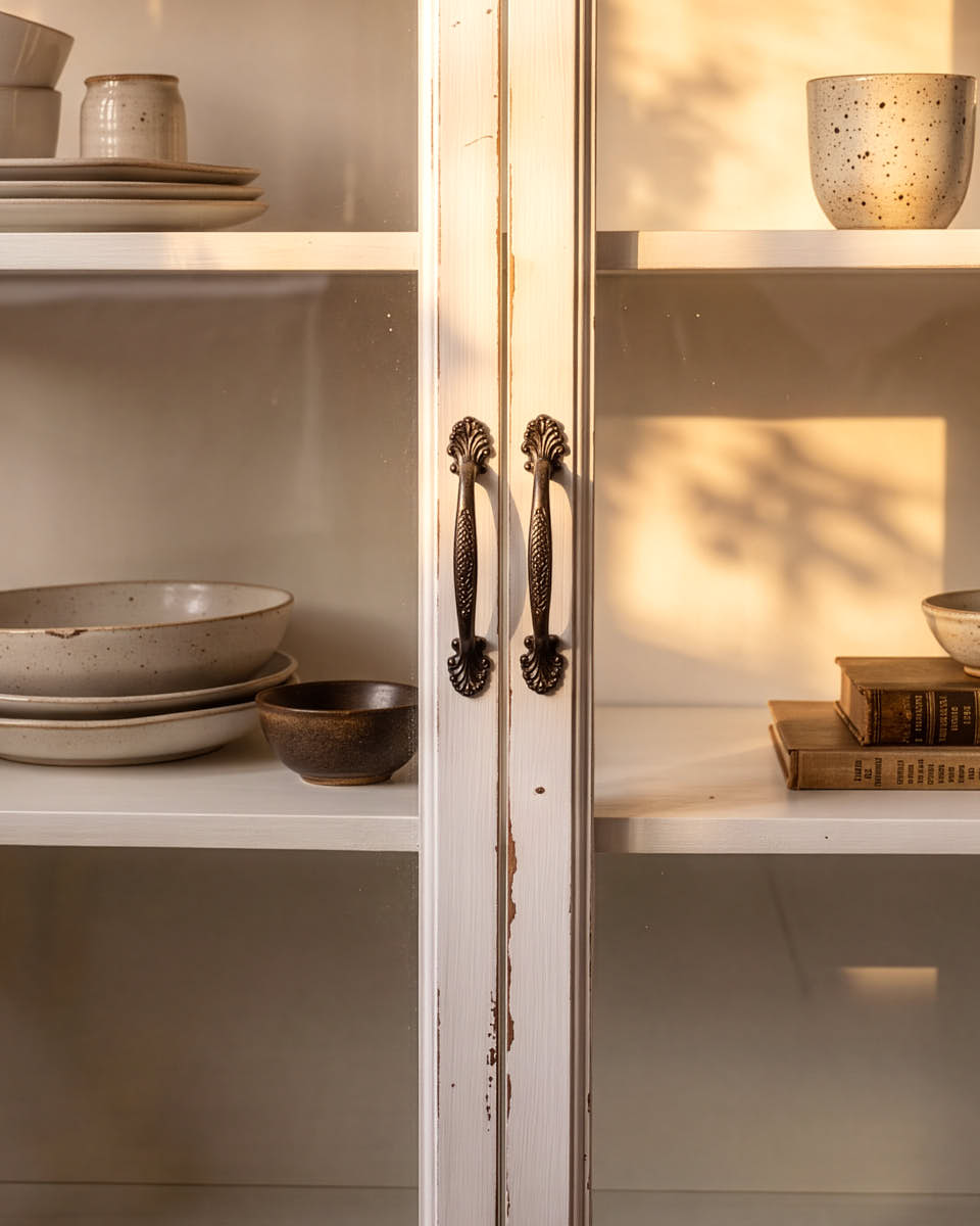 French Country Footed Cabinet