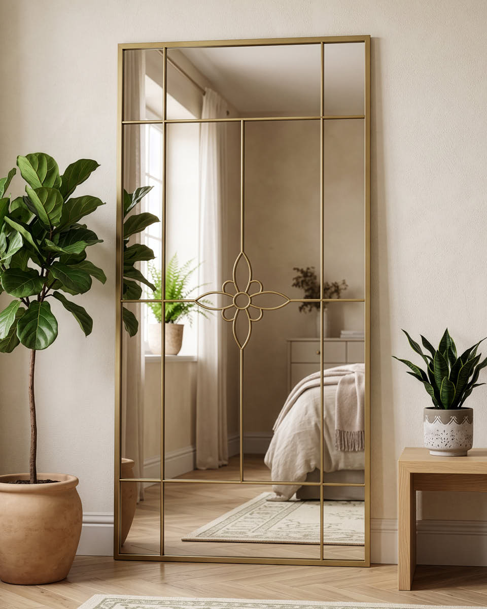 Floral Crest Panel Mirror 180cm x 90cm