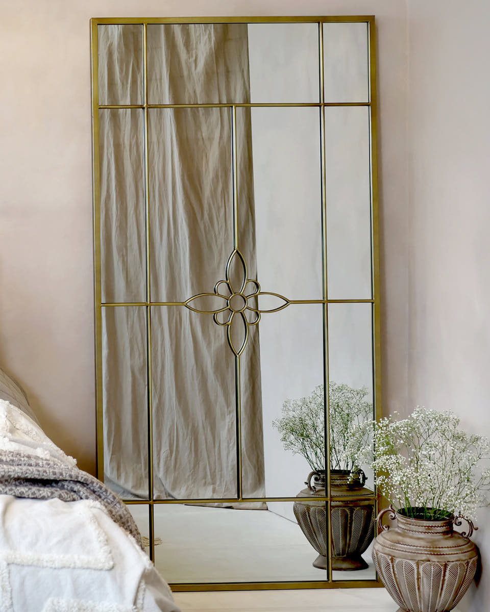 Floral Crest Panel Mirror